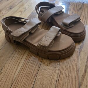 Women Brown Velcro Strap Sandals Size (40) equivalent to 9.5 Poshmark Size Guide